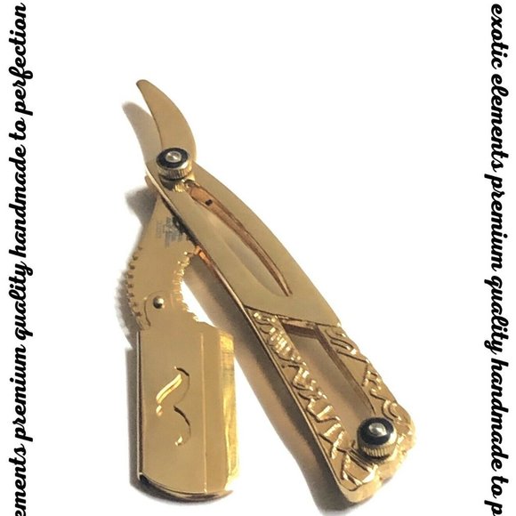 Gold Barbershop Straight Edge Shaving Razor Blade - Picture 3 of 5